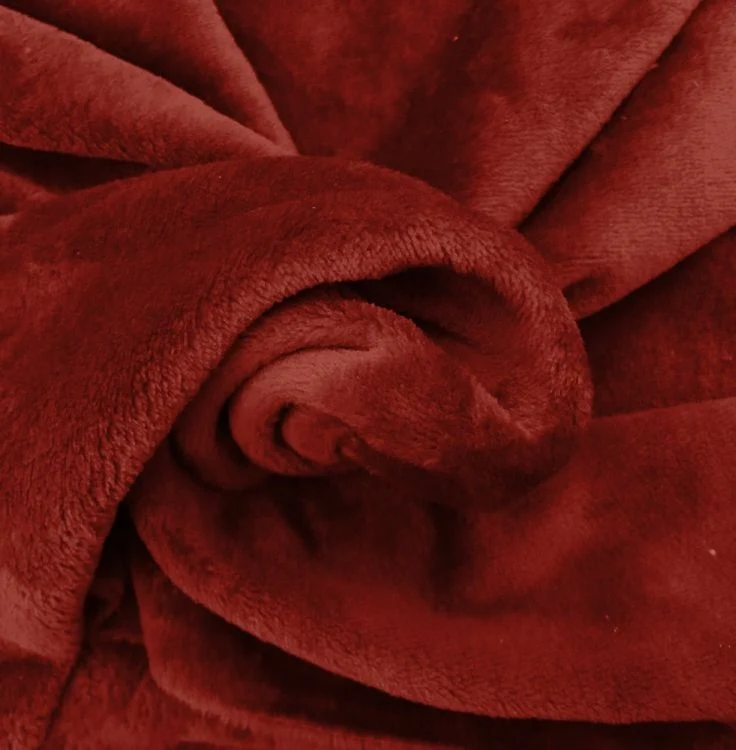 Tissu fausse fourrure ameublement poils courts au mètre imitation doux rouge rideau