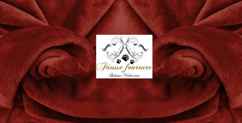 Tissu fausse fourrure ameublement poils courts au mètre imitation doux rouge rideau