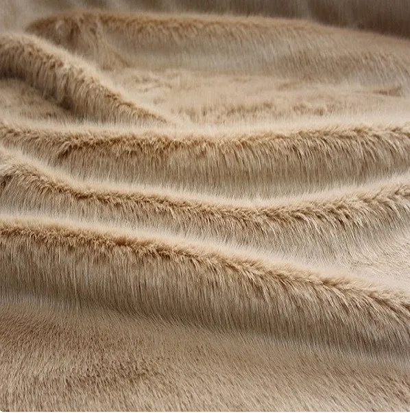 Rideauvoile boutique Fausse fourrure beige tissu imitation animal au mètre rideau