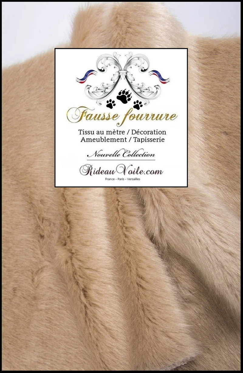 Rideauvoile Fausse fourrure tissu imitation peau animal au mètre rideau qualité Luxe