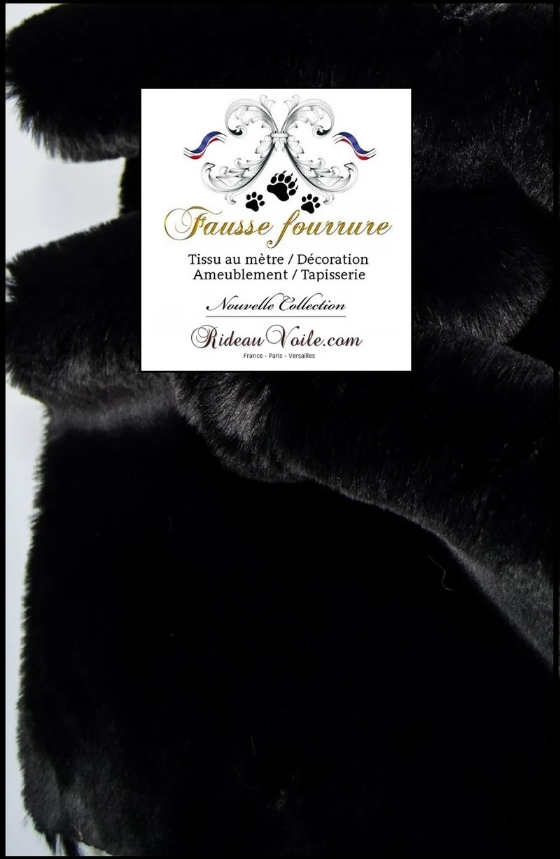 Imitation Fausse fourrure tissu peau mètre confection rideau Plaid noir