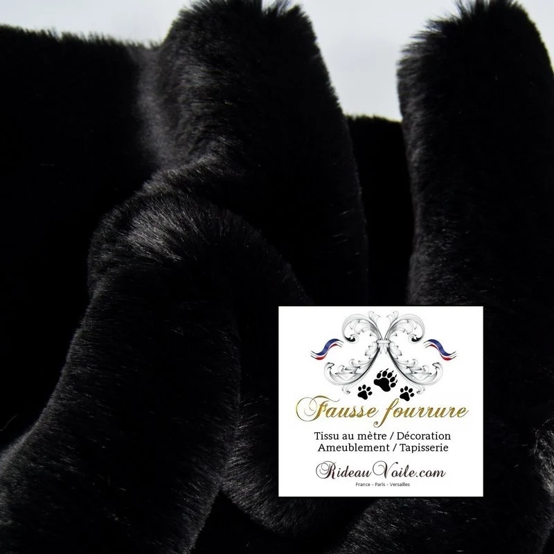 Imitation Fausse fourrure tissu peau mètre confection rideau Plaid noir