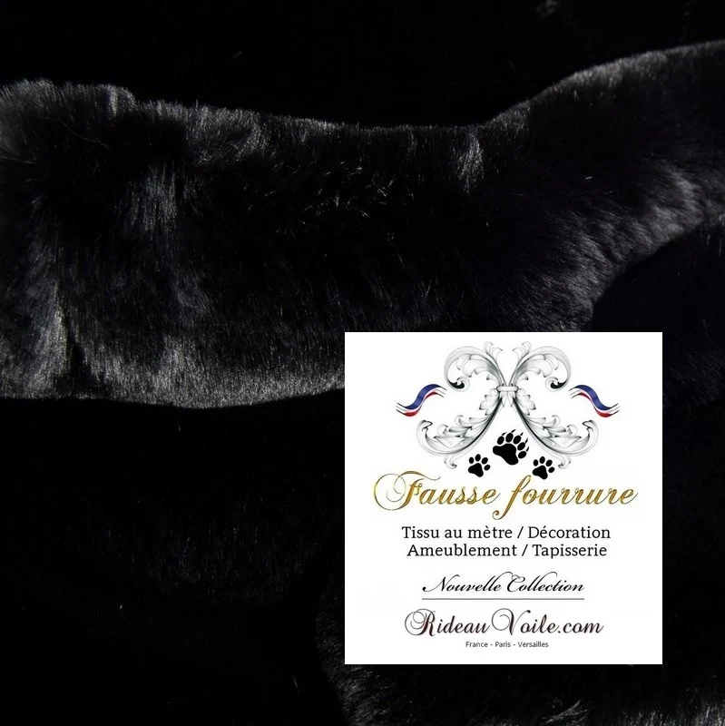 Imitation Fausse fourrure tissu peau mètre confection rideau Plaid noir