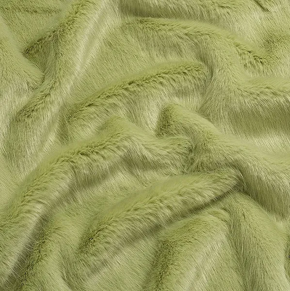Fausse fourrure imitation tissu au mètre rideau Plaid vert
