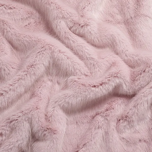 Fausse fourrure imitation tissu animal au mètre rideau sur mesure Plaid rose pastel