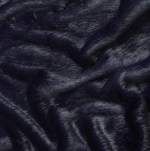 Fausse fourrure imitation animal au mètre (tissée) rideau navy plaid bleu marine