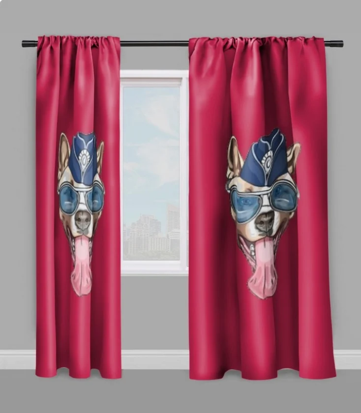 Tissu au mètre imprimé chien Akita américain motif animal tableau portrait chien