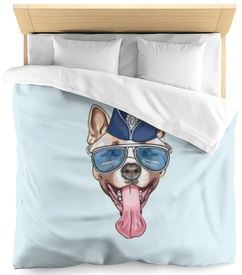 Tissu déco enfant ado au mètre motif animal tête de chien rideau couette coussin