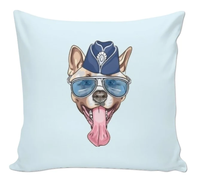 Tissu déco enfant ado au mètre motif animal tête de chien rideau couette coussin