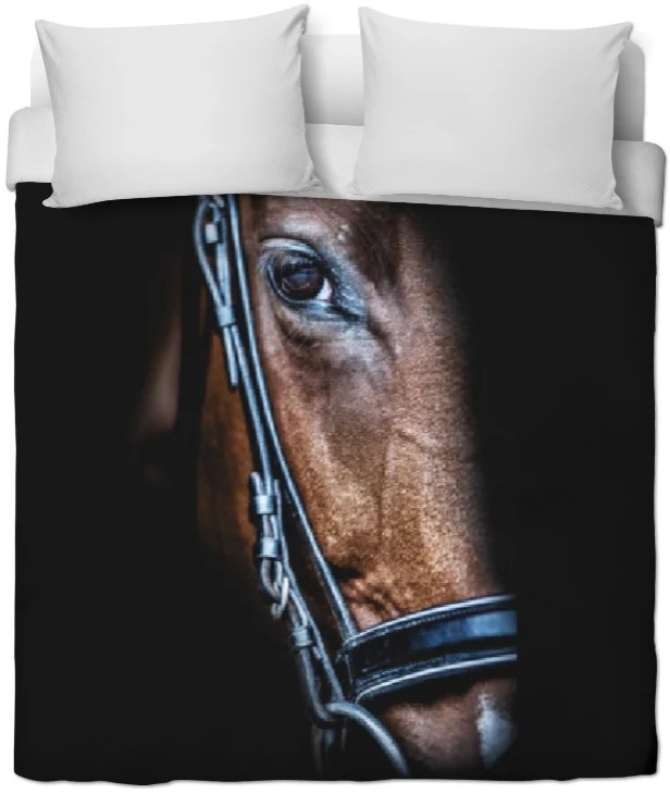 Tissu ameublement déco mètre motif cheval compétition rideau couette voilage occultant