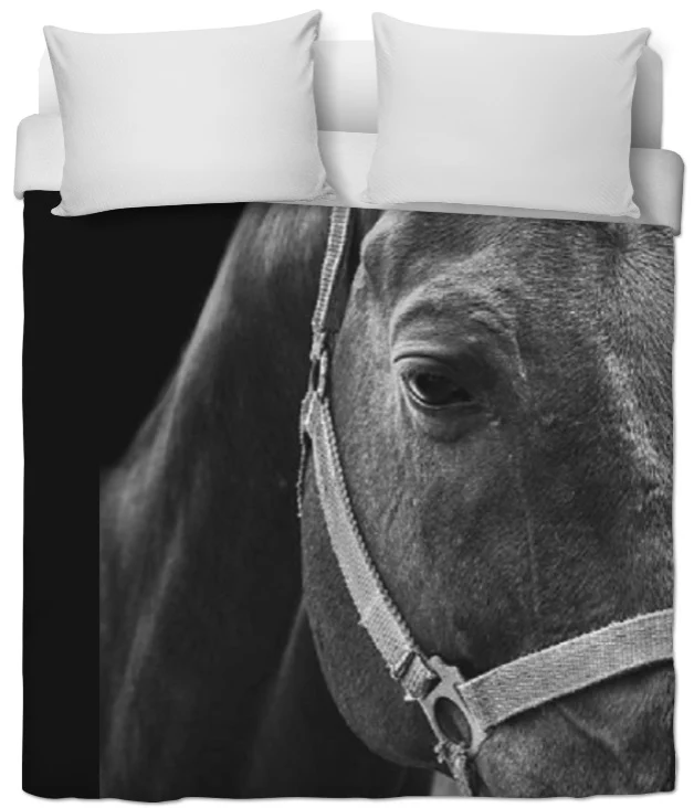 Tissu au mètre motif tête cheval face sur rideau housse couette coussin couverture
