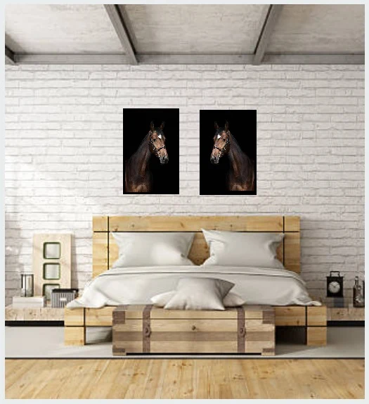 Tissu au mètre motif cheval marron sur rideau housse couette coussin couverture