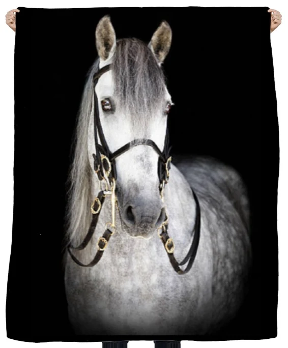 Motif imprimé Beau cheval blanc tissu ameublement mètre rideau couette coussin