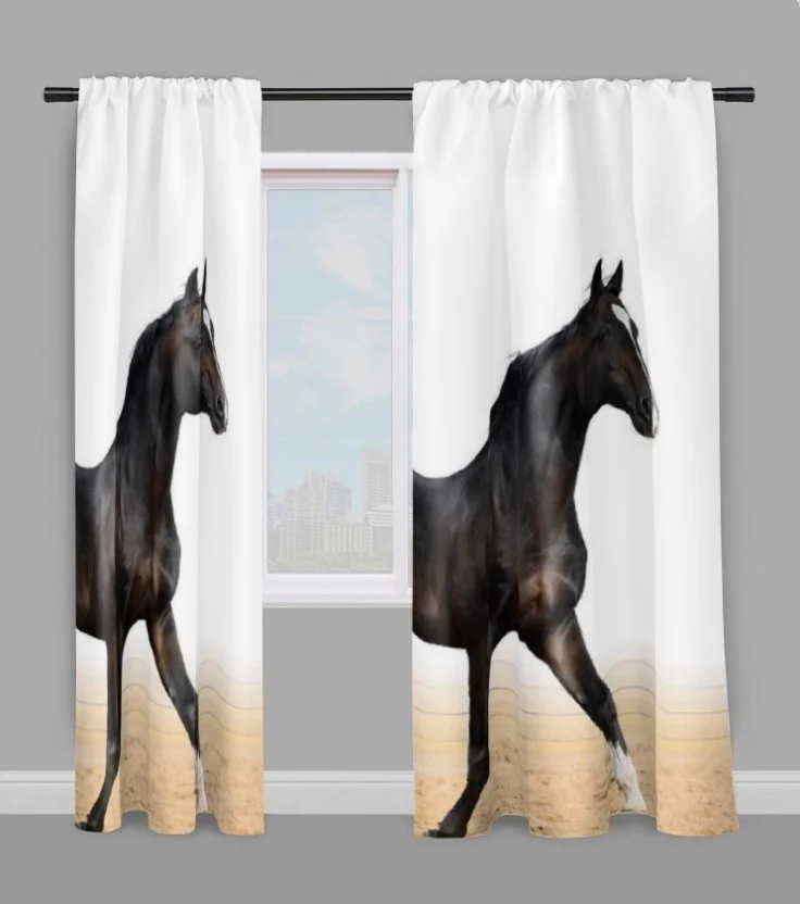 Cheval robe marron trotte tissu au mètre rideau housse couette coussin couverture
