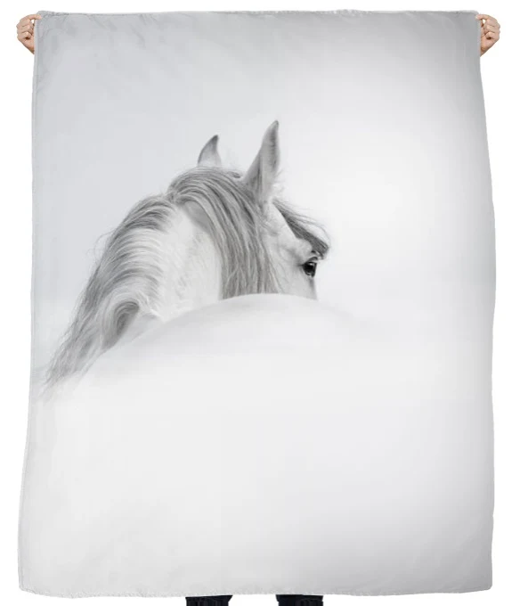 Motif imprimé dos cheval blanc tissu ameublement mètre rideau couette coussin