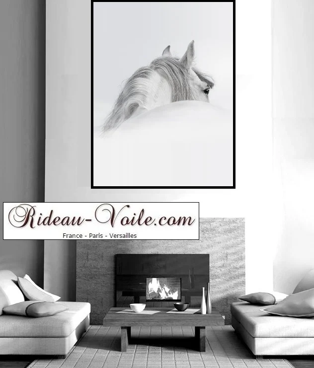 Motif imprimé dos cheval blanc tissu ameublement mètre rideau couette coussin
