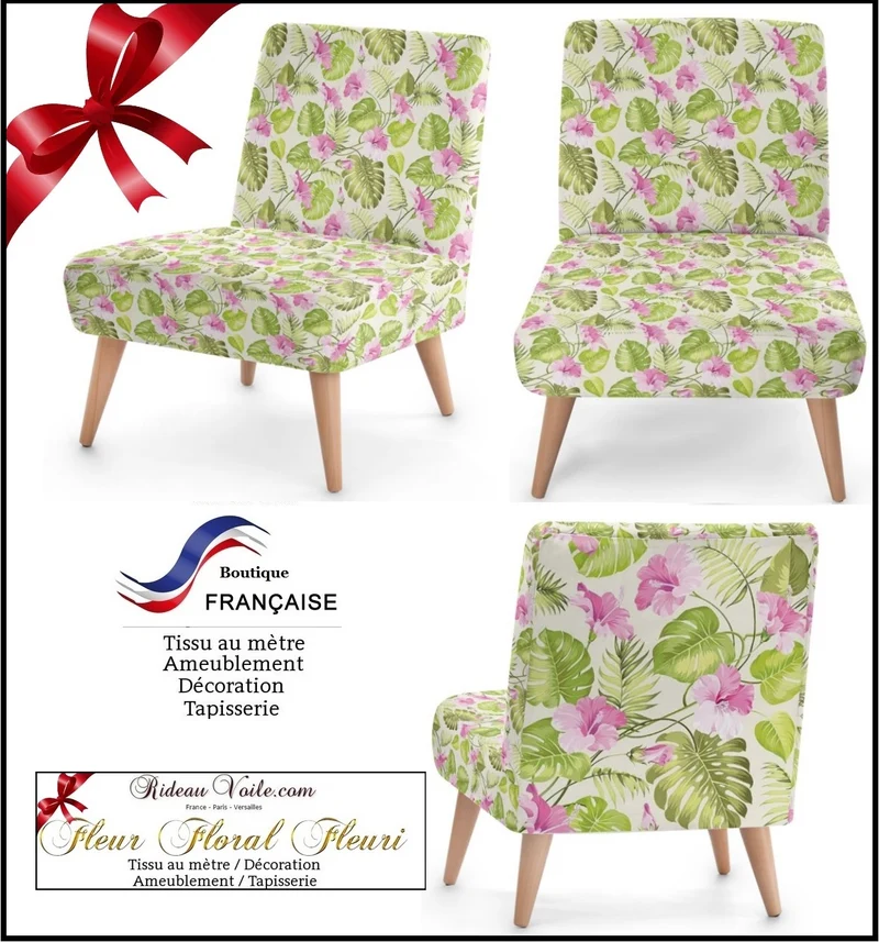 Boutique tissus ameublement motif feuilles plantes imprimé fleurs rideau couette