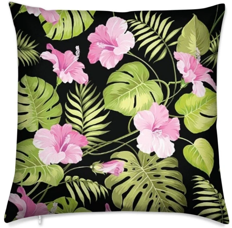 Tissu ameublement mètre motif plantes Tropical Exotique fleur bachette rideau couette