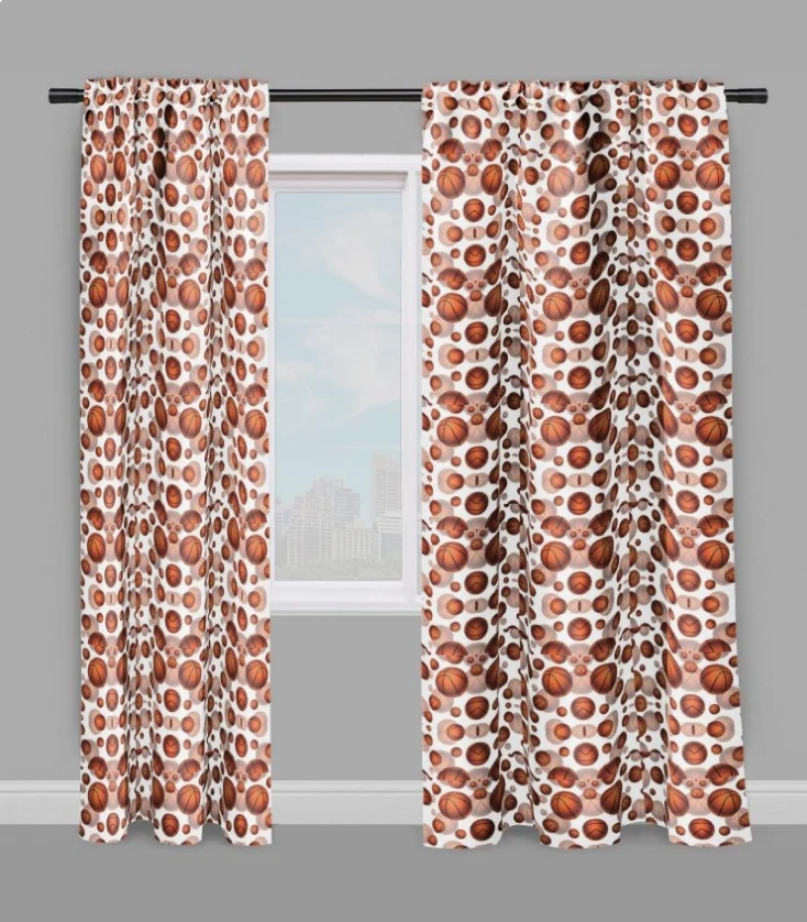 Rideauvoile Tissu ameublement au mètre motif Basketball ballon sport rideau couette