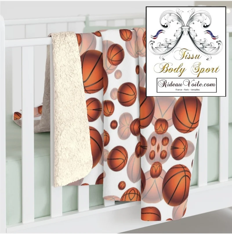 Rideauvoile Tissu ameublement au mètre motif Basketball ballon sport rideau couette