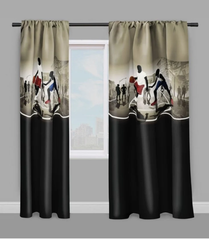 Tissu ameublement mètre motif imprimé joueur Basketball ballon déco sport rideau