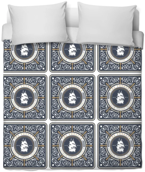 Tissu ameublement intérieur mètre rideau Bateau bleu style déco Marin