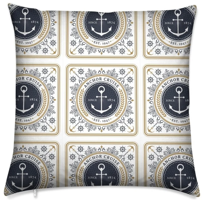 Tissu Motif Marin bleu mètre rideau Stoffe anker Architect interior