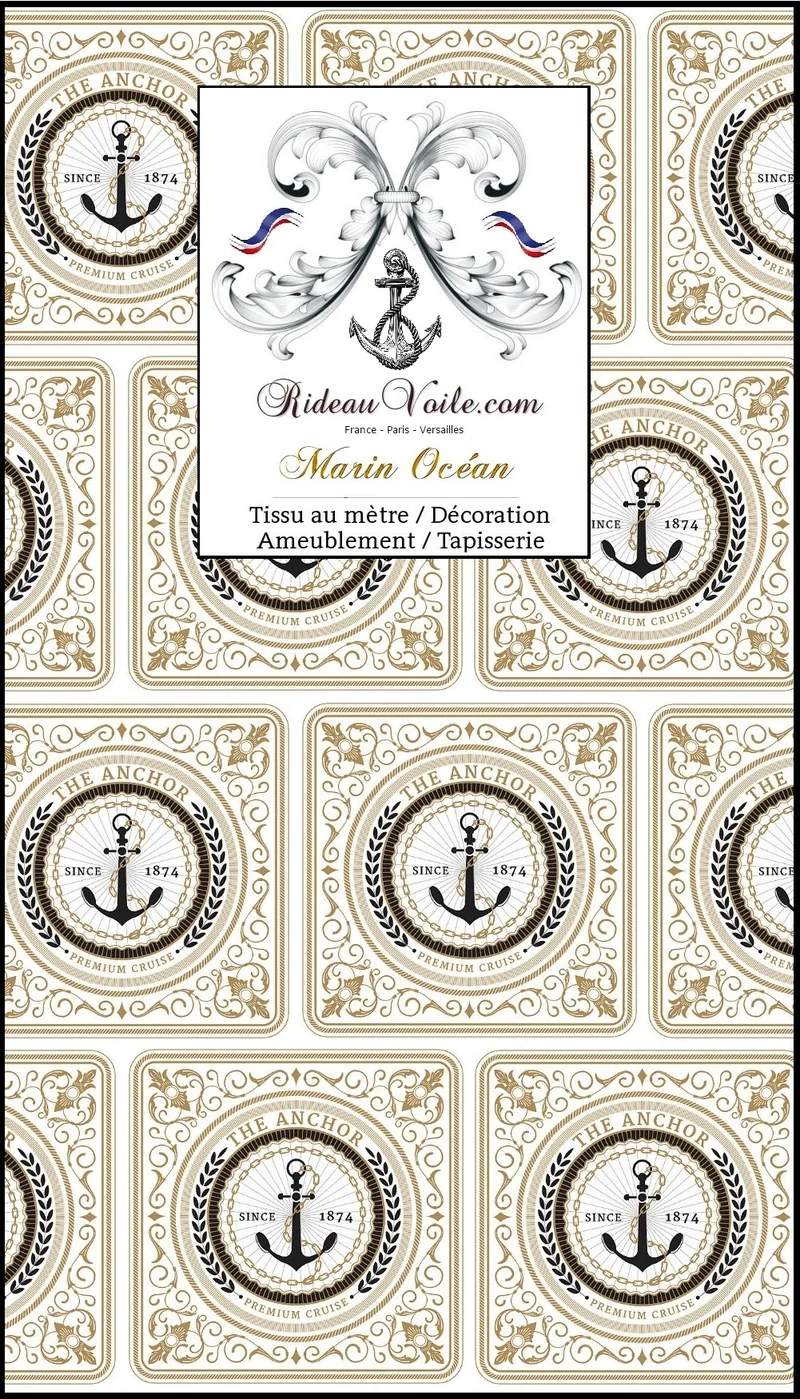 Boutique Marin bateau Tissu Baroque au mètre rideau Fabric meter marine boat