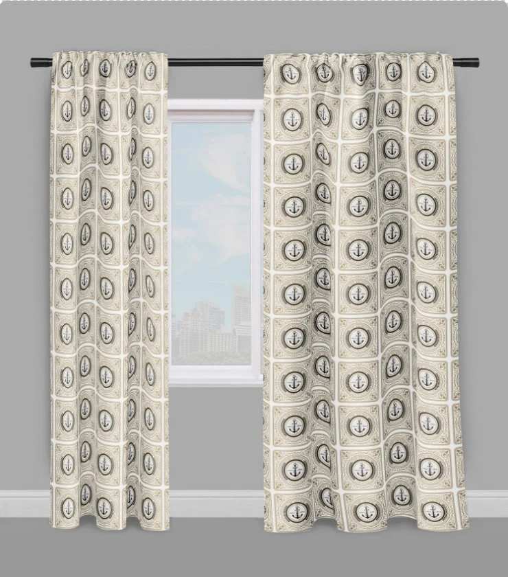 Déco Marin bateau navire style baroque Tissu au mètre rideau couette sur mesure