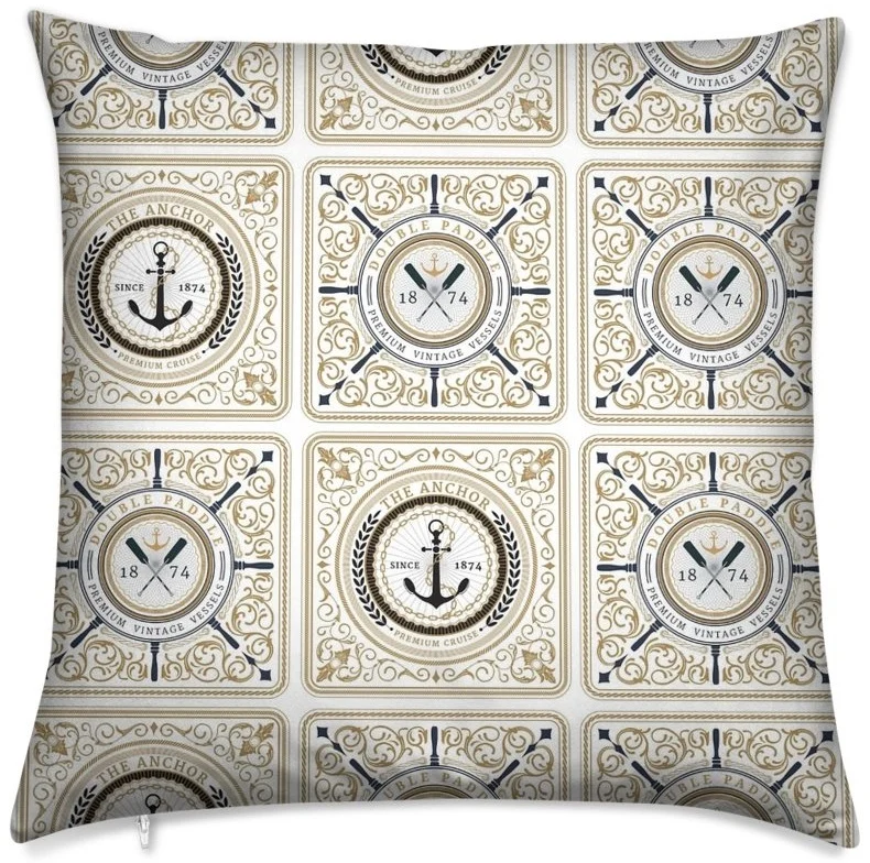 Tissu Marine bateau navire Baroque mètre Fabric meter marine boat pattern upholstery