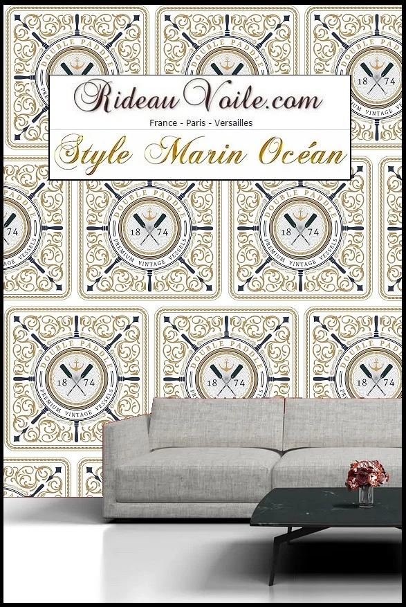 Tissu ameublement décoration motif Marin Baroque au mètre