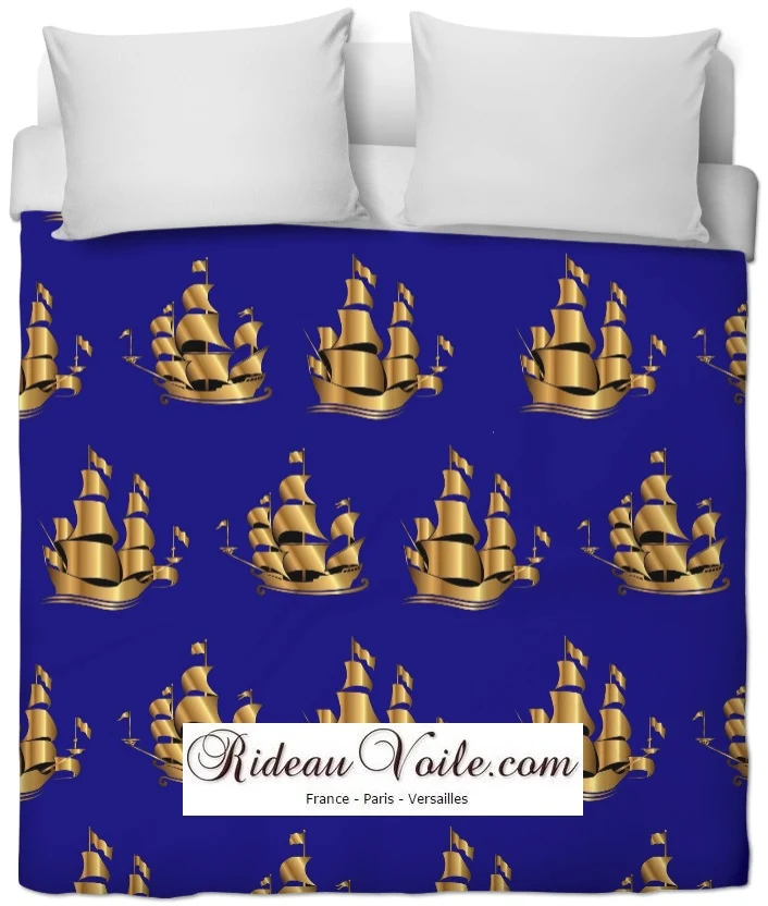 Tissu au mètre rideau motif Marin upholstery fabric Boat Nautical meter curtain