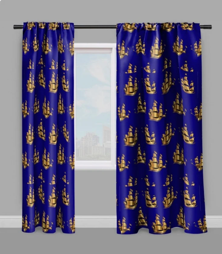 Tissu au mètre rideau motif Marin upholstery fabric Boat Nautical meter curtain