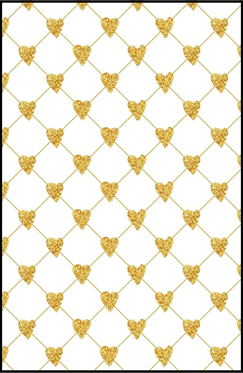 Tissu au mètre rideau coussin couette motif cœur or doré sur mesure Heart print fabric