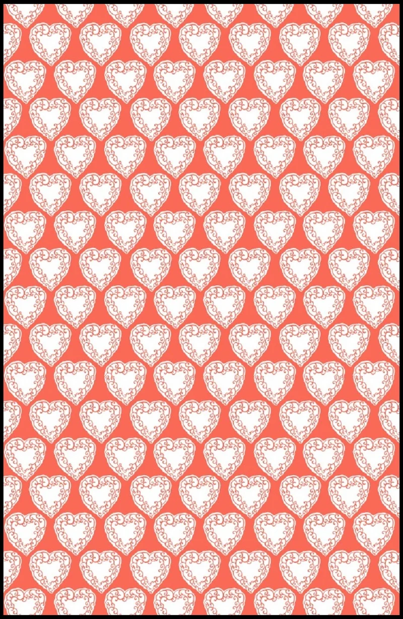Tissus enfant ameublement mètre orange sur mesure rideau coussin couette motif cœur
