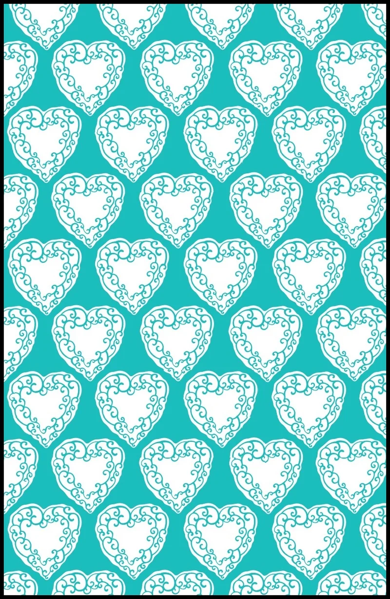 Tissu au mètre ameublement bleu turquoise imprimé motif cœur rideau coussin couette