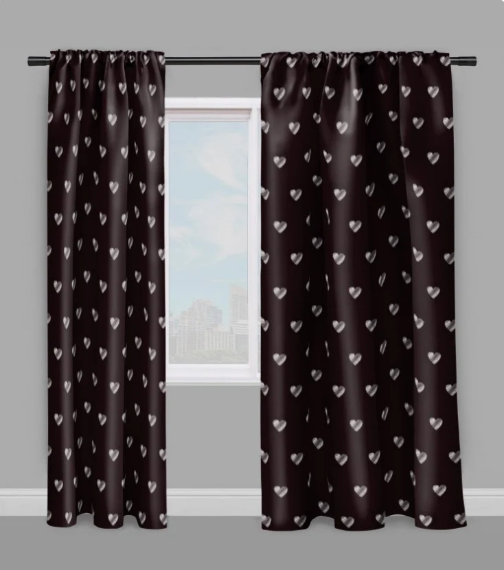 Tissu enfant imprimé cœur au mètre décoration ameublement rideau coussin couette