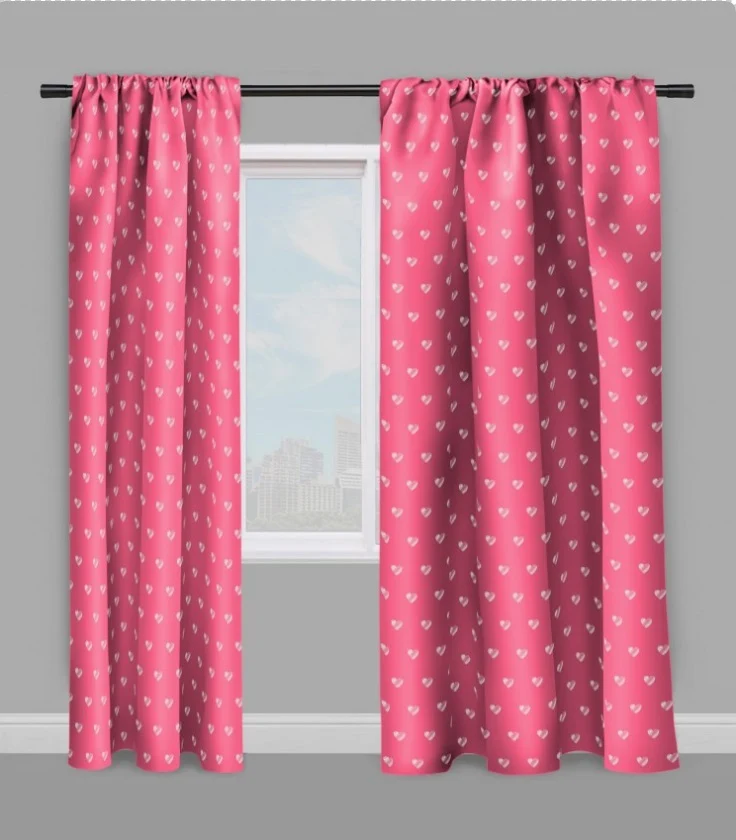 Motif cœur tissu enfant au mètre décoration ameublement rideau coussin couette