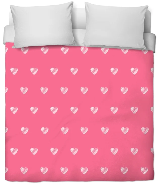 Motif cœur tissu enfant au mètre décoration ameublement rideau coussin couette