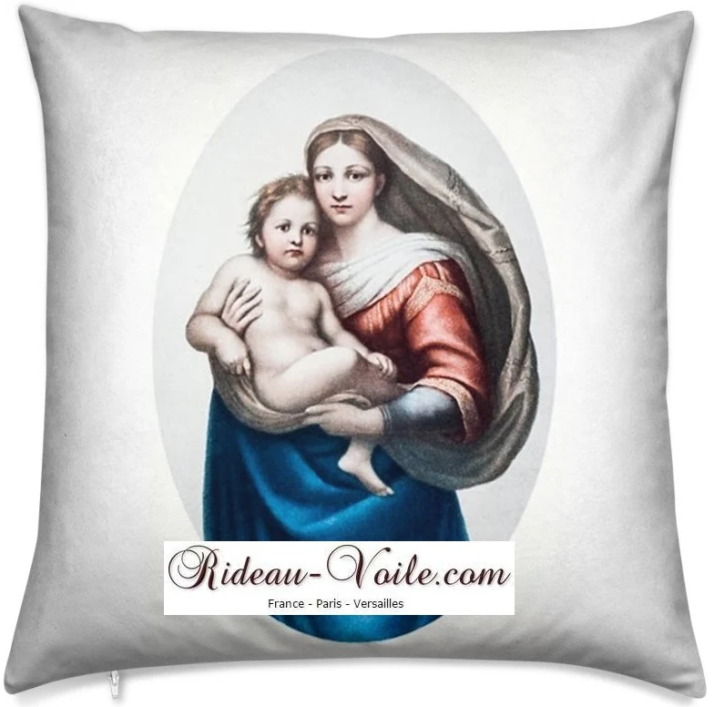 Tissu ameublement au mètre Art liturgique motif Vierge Marie église rideau voilage déco