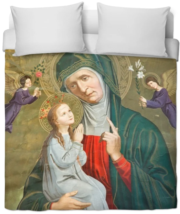 Motif tissu au mètre Art peinture motif religieux fresque église rideau coussin couette