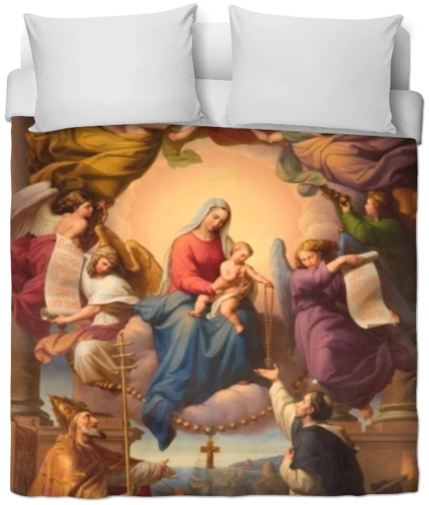 Motif tissu au mètre fresque Art peinture Vierge Marie Madone rideau voilage couette