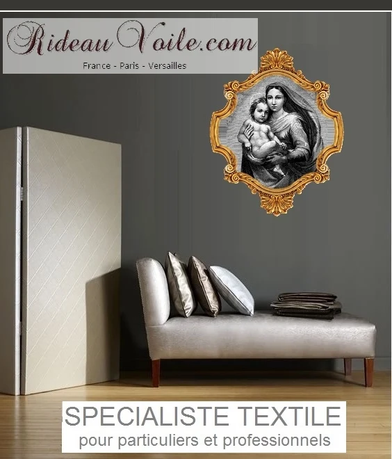 Tissu au mètre motif La Vierge Marie La Madone Eglise Madonna rideau coussin couette