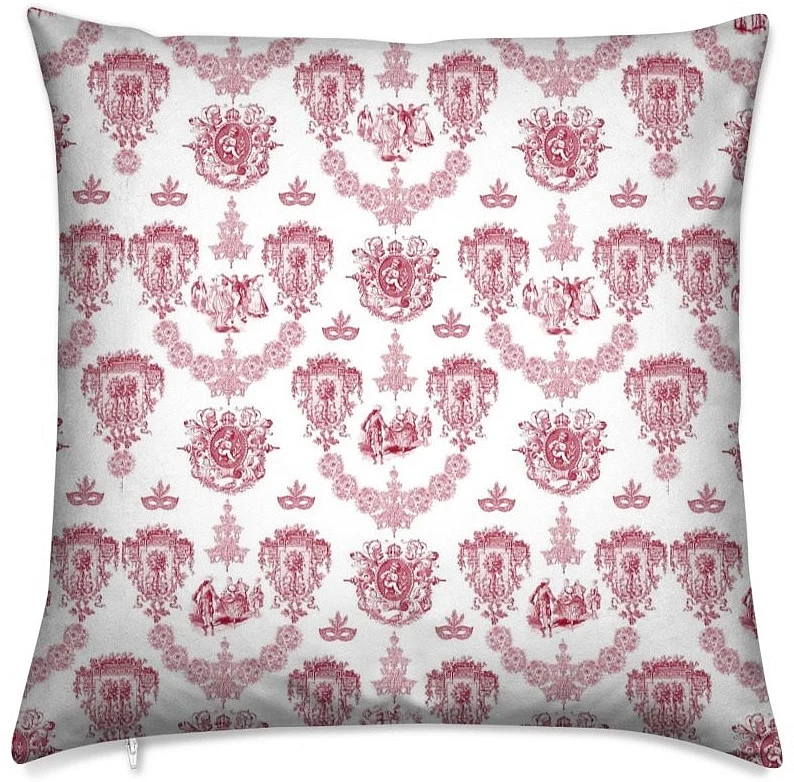 Toile de Jouy tissu au mètre décoration rouge Empire ameublement rideau couette