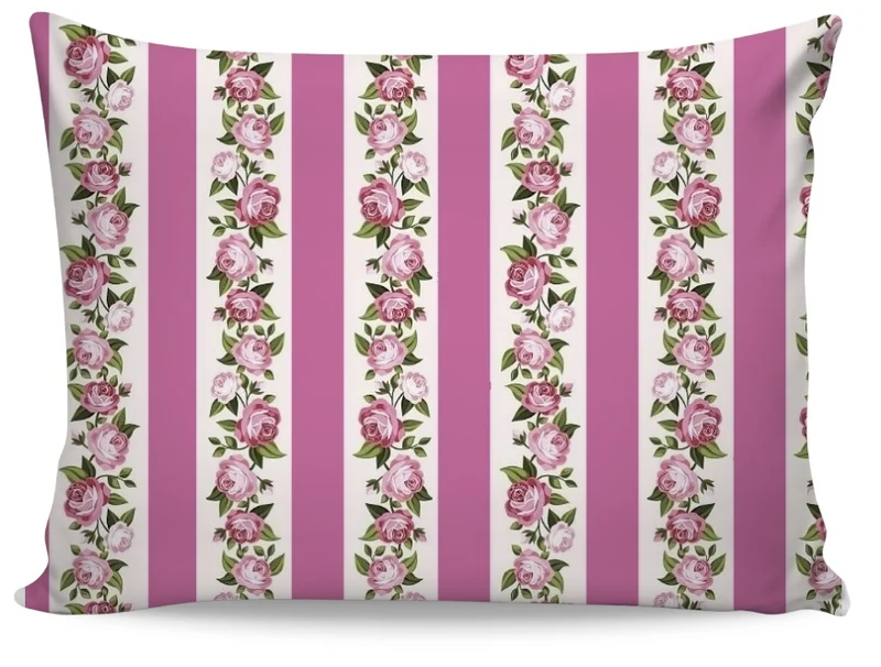 Lignes rayés rayures Roses fleuri tissu au mètre Baroque rideau voilage couette fleur