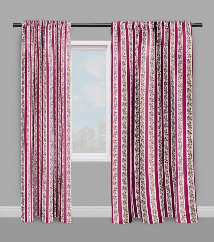 Tissu rayé Baroque ameublement tapisserie motif fleurs rayures mètre occultant ignifugé