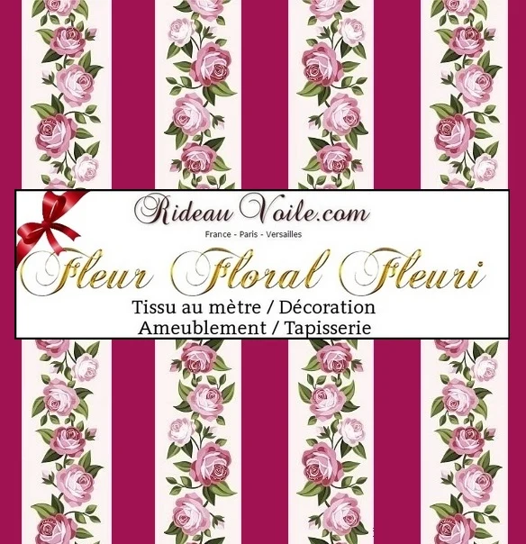 Tissu rayé Baroque ameublement tapisserie motif fleurs rayures mètre occultant ignifugé