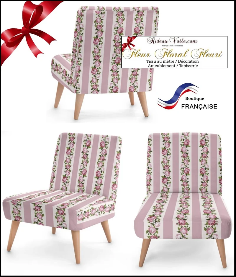 Tissu tapisserie ameublement rayé fleuri Roses mètre rideau ткань с цветочным мотивом