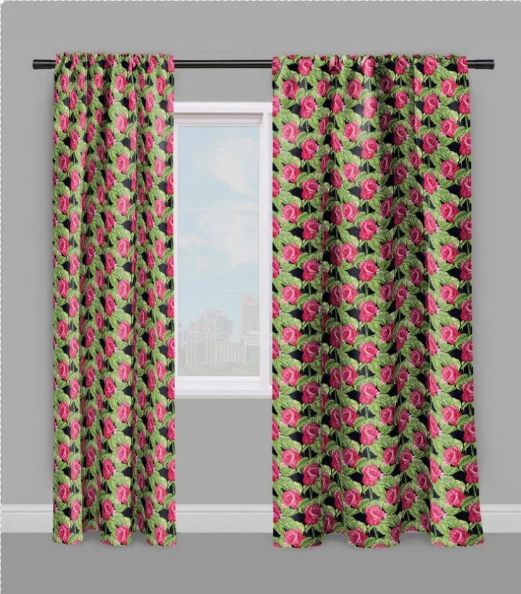 Tissu fleuri au mètre rideau couette coussin motifs fleurs Roses blomster print gardin