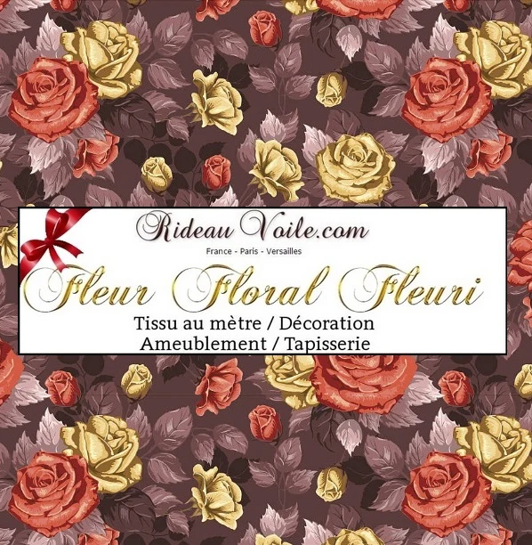 Rideau couette fleurs tissu au mètre ignifuge occultant ткань с цветочным мотивом